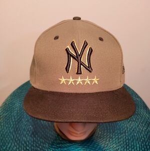 New Era Tan and Brown Hat with Black Logo